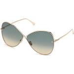 Reduzierte Goldene Tom Ford Verspiegelte Sonnenbrillen aus Metall für Damen 