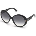 Tom Ford FT0848 01B Kunststoff Rund Schwarz/Schwarz Sonnenbrille, Sunglasses Schwarz/Schwarz Extra Groß
