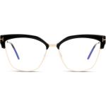 Schwarze Tom Ford Rechteckige Vollrand Brillen aus Kunststoff für Damen 