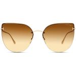 Goldene Tom Ford Ingrid Cateye Sonnenbrillen aus Metall für Damen 