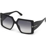 Schwarze Tom Ford Quadratische Kunststoffsonnenbrillen für Damen 