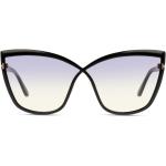 Schwarze Tom Ford Sandrine Cateye Sonnenbrillen aus Metall für Damen 