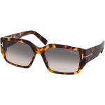 Braune Tom Ford Rechteckige Rechteckige Sonnenbrillen aus Kunststoff für Damen 