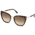 Goldene Tom Ford Cateye Sonnenbrillen aus Kunststoff für Damen 