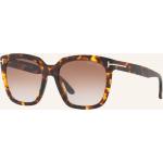 Braune Tom Ford Rechteckige Rechteckige Sonnenbrillen aus Kunststoff für Damen 