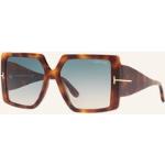 Blaue Tom Ford Rechteckige Sonnenbrillen aus Kunststoff für Damen 