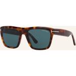 Blaue Tom Ford Rechteckige Rechteckige Sonnenbrillen aus Kunststoff für Herren 