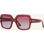 Rote Tom Ford Rechteckige Rechteckige Sonnenbrillen aus Kunststoff für Herren 