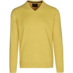 Gelbe Unifarbene Langärmelige Tom Rusborg V-Ausschnitt Kaschmir-Pullover aus Kaschmir für Herren Größe L für den für den Herbst 