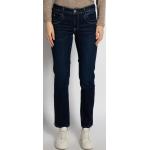 Reduzierte Blaue Bestickte Tom Tailor Alexa Jeans mit Stickerei mit Knopf aus Denim für Damen Größe XS Weite 28, Länge 32 