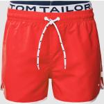 Rote Tom Tailor Herrenbadehosen aus Polyester Größe XL 