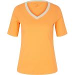 Orange Langärmelige Tom Tailor Basic-Shirts für Damen Größe S 