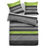 Reduzierte Grüne Gestreifte Moderne Tom Tailor Bettwäsche Sets & Bettwäsche Garnituren mit Reißverschluss aus Renforcé maschinenwaschbar 155x220 
