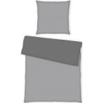 Graue Unifarbene Tom Tailor Winterbettwäsche mit Reißverschluss aus Textil 155x220 2-teilig 