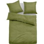 Reduzierte Olivgrüne Tom Tailor Seersucker Bettwäsche mit Reißverschluss aus Baumwolle 155x220 