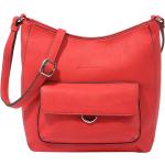 Rote Tom Tailor Hobo Bags mit Reißverschluss aus Kunstleder 