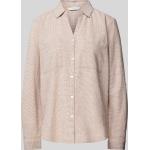 Beige Tom Tailor V-Ausschnitt Hemdblusen aus Baumwolle für Damen Größe M 