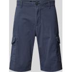 Marineblaue Unifarbene Tom Tailor Cargo-Shorts mit Reißverschluss für Herren 