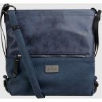 Marineblaue Tom Tailor Damenschultertaschen & Damenshoulderbags aus Leder mit Außentaschen 