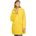 Gelbe Wasserdichte Tom Tailor Regenjacken mit Reißverschluss mit Kapuze für Damen Größe XS 