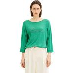 Reduzierte Grüne Bestickte Tom Tailor Melange T-Shirts für Damen Größe M 