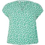 Reduzierte Grüne Kurzärmelige Tom Tailor V-Ausschnitt Kurzarmblusen aus Viskose für Damen Größe L Große Größen für Partys 