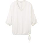 Reduzierte Weiße Unifarbene Tom Tailor V-Ausschnitt V-Shirts für Damen Größe XL 