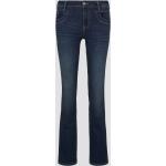 TOM TAILOR Damen Alexa Straight Jeans mit Bio-Baumwolle, blau, Logo Print, Gr. 30/30