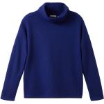 TOM TAILOR Damen Bequemes Sweatshirt mit Rollkragen, blau, Melange Optik, Gr. M