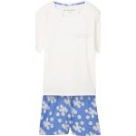 Blaue Blumenmuster Tom Tailor Pyjamas kurz für Damen Größe S 