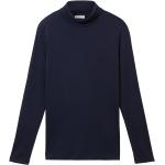 Reduzierte Blaue Unifarbene Langärmelige Tom Tailor Rollkragen Rollkragenshirts für Damen Größe XXL 
