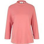Reduzierte Rosa 3/4-ärmelige Tom Tailor Bio Stehkragen Rippshirts aus Baumwolle für Damen Größe M 
