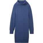 Blaue Unifarbene Tom Tailor Rollkragen Strickkleider für Damen Größe L 