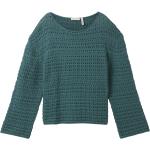 Grüne Unifarbene Tom Tailor Strickpullover für Damen Größe M 