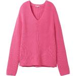 Reduzierte Rosa Unifarbene Tom Tailor V-Ausschnitt Strickpullover für Damen Größe M 
