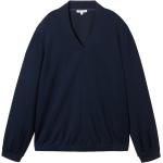 Reduzierte Blaue Unifarbene Tom Tailor V-Ausschnitt Damensweatshirts Größe XS 