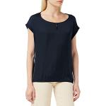 Reduzierte Blaue Kurzärmelige Tom Tailor T-Shirts mit Knopf für Damen Größe M 