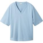 Reduzierte Blaue Unifarbene Tom Tailor V-Ausschnitt T-Shirts für Damen Größe XXL 