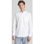 Weiße Tom Tailor Denim Stehkragen Herrenjeanshemden aus Baumwolle Größe S 