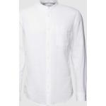 Weiße Unifarbene Tom Tailor Denim Stehkragen Herrenjeanshemden aus Baumwolle Größe XXL 