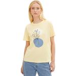 Reduzierte Gelbe Kurzärmelige Tom Tailor Denim T-Shirts für Damen Größe M für Partys 