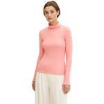 Reduzierte Pinke Langärmelige Tom Tailor Denim Bio Rollkragen T-Shirts aus Denim für Damen Größe XL für Partys 