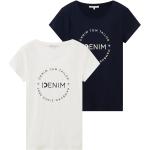 Blaue Tom Tailor Denim T-Shirts aus Denim für Damen Größe L 2-teilig 