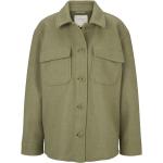 Olivgrüne Atmungsaktive Tom Tailor Denim Hemdjacken aus Fleece für Damen Größe S für den für den Sommer 