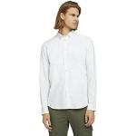 Weiße Langärmelige Melierte Tom Tailor Denim Slim Fit Hemden aus Flanell für Herren Größe XXL - versandkostenfrei 