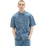 Reduzierte Kurzärmelige Tom Tailor Wording Kentkragen Hemden mit Kent-Kragen aus Baumwolle für Herren Größe M für den für den Sommer 