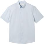 Reduzierte Blaue Unifarbene Kurzärmelige Tom Tailor Denim Herrenjeanshemden aus Denim Größe L 