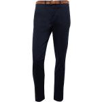 Blaue Tom Tailor Denim Hüftjeans & Low Waist Jeans mit Gürtel mit Reißverschluss aus Twill für Herren Weite 36, Länge 34 