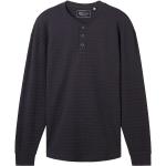 Reduzierte Graue Unifarbene Langärmelige Tom Tailor Denim Henleykragen Henley-Shirts für Herren Größe XL 