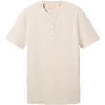Beige Unifarbene Tom Tailor Denim Henleykragen T-Shirts für Herren Größe XL 